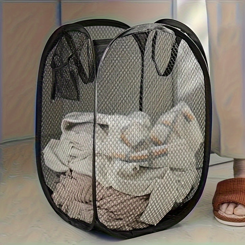 Revolutionary, Large Pop-Up Mesh Laundry Hamper with Convenient Handles - Foldable, Versatile Storage Option for Dirty Clothes & Beyond, Laundry Bin