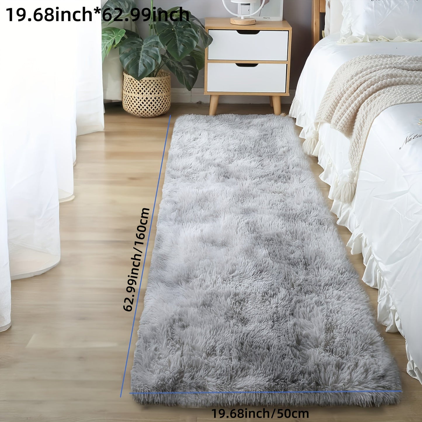 Premium Plush Faux Fur Area Rug with Non-Slip Backing - Luxuriously Soft, Thick, and Long-Lasting for Bedroom and Living Room Decor, Perfect for Living Room Rugs.