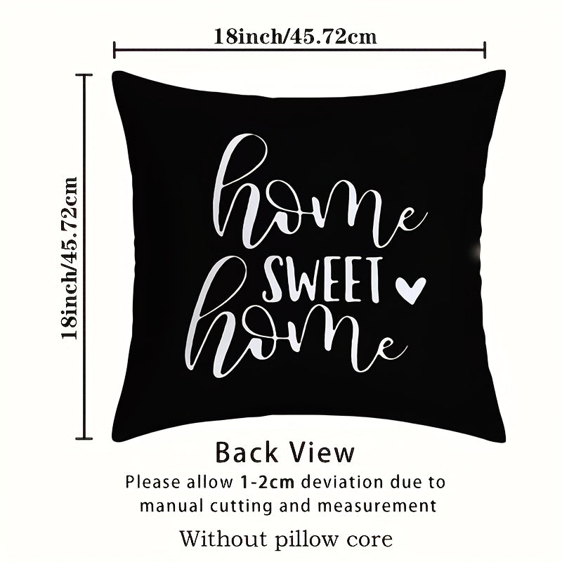 Modern Throw Pillow Case featuring a 1-piece letter graphic design, suitable for use on sofas, in the living room, or as home decor. Dimensions: 45.72x45.72cm. Filler not included.