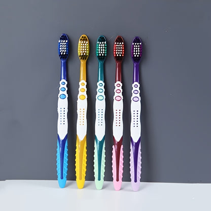 5 bristle toothbrushes for adults with medium bristles designed for deep cleaning and gum care.