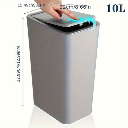 9.84L Compact Trash Can with Pop-Up Lid, Odor Seal - Ideal for Bathroom, Bedroom, Office, Living Room, Kitchen - 1/2/3pcs Available