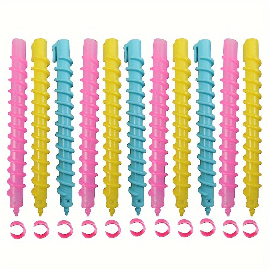 Hair Curler Set with 20 Spiral Hair Perm Rods for DIY Hairdressing Styling.