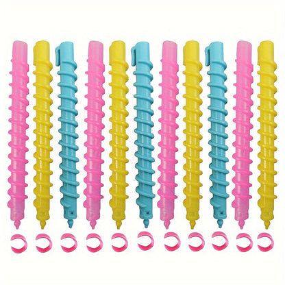 Hair Curler Set with 20 Spiral Hair Perm Rods for DIY Hairdressing Styling.