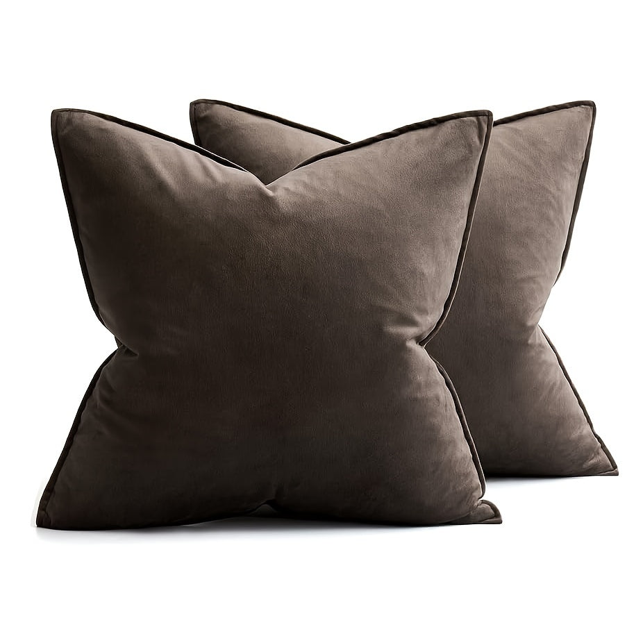 Set of 2 Soft Velvet Throw Pillow Covers for Sofa, Bedroom, Car - No Pillow Insert Included