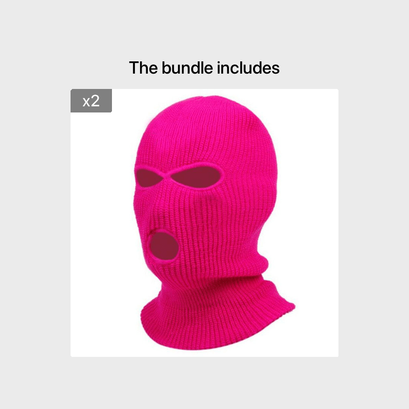 3-Hole Knitting Ski Mask for Cold Weather - Winter Head Cover to Keep You Warm and Protected While Riding