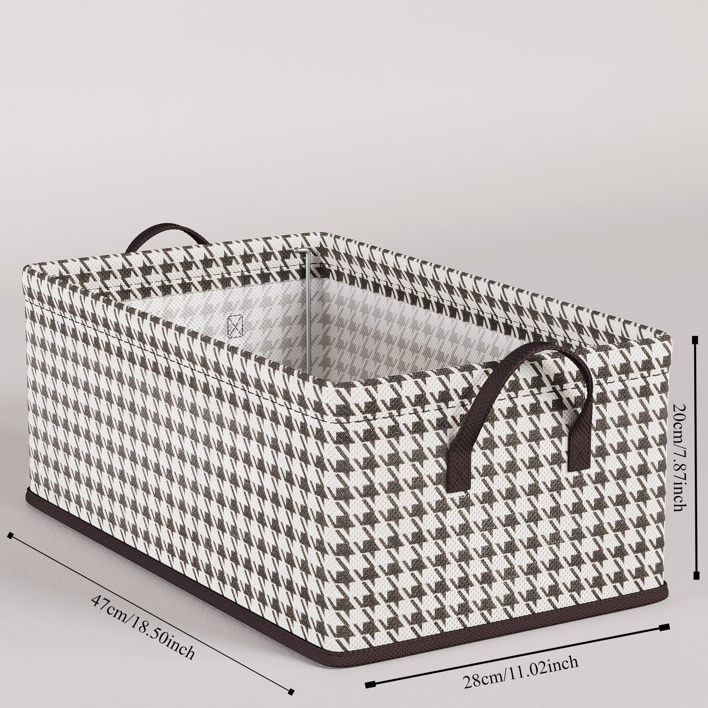 Chic Foldable Storage Basket with Strong Handles - Geometric Design Made from Non-Woven Fabric for Bedroom, Living Room & Laundry Organization