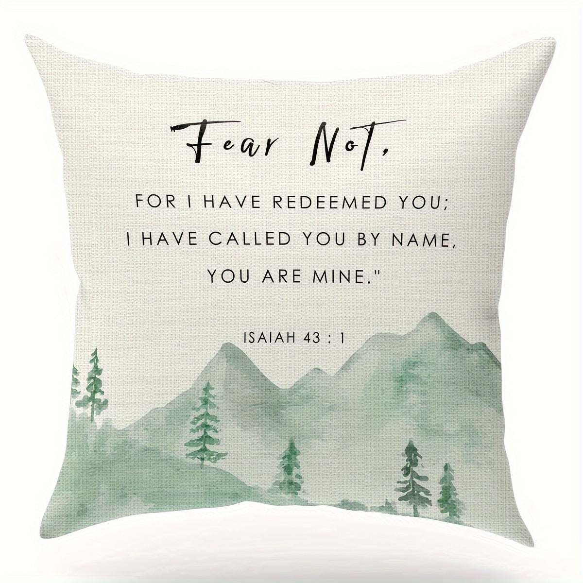 Religious Verse Throw Pillow Cover - Scripture Sayings, I Have Called You By Name, You Are Mine - Perfect Gift for Religious Decor - Sofa Bed Living Room Porch Decoration - Size: 45.72x45.72 cm