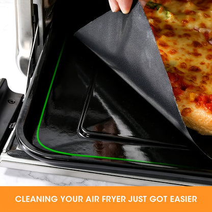 Set of 2 or 4 Non-Stick Reusable Oven Mats for 12-Inch Square Air Fryers, Compatible with Ninja Foodi, Cuisinart, Microwave - Food-Safe and Easy to Clean Air Fryer Accessories