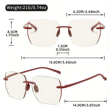 Elegant oversized square reading glasses for men and women made of high-quality PC material. Anti-fatigue and perfect for newspapers, books, computers, and daily work. Durable and