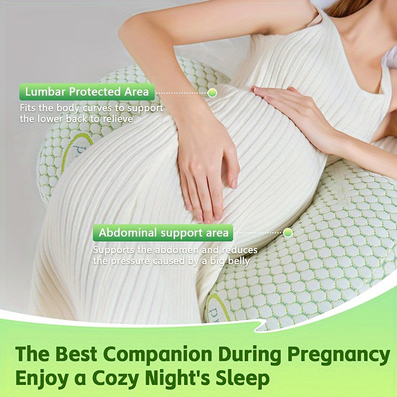 Adjustable Pregnancy Pillow for Full Body Relief, with Soft Polyester, Portable Lumbar and Abdominal Support. Nursing Pillow for Expectant Mothers.