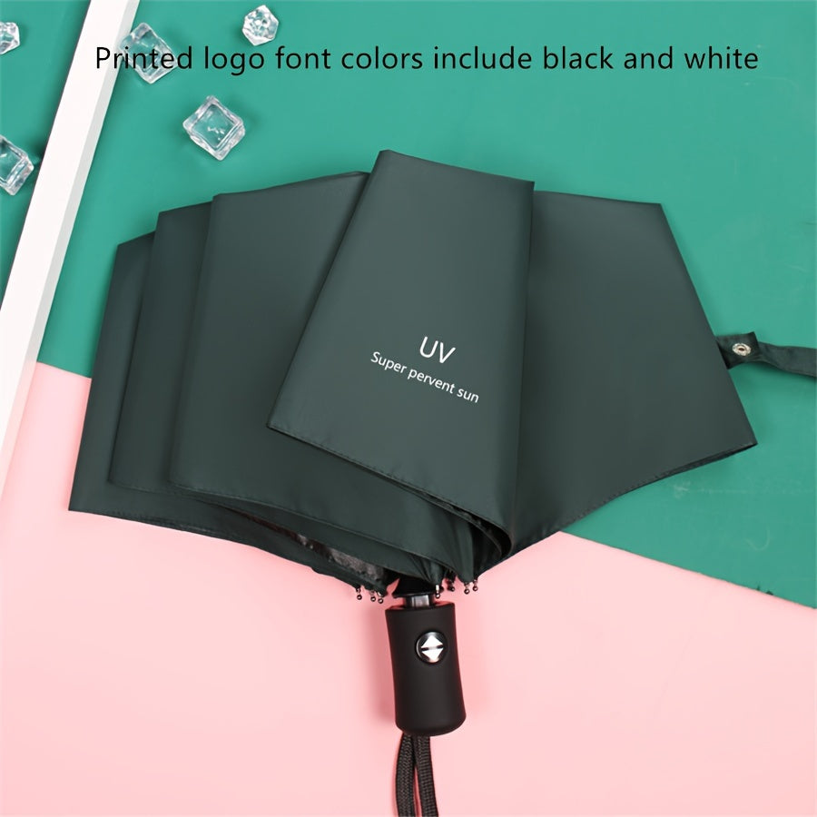 UV-protected automatic folding umbrella with 8 ribs, suitable for men and women.