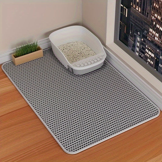 EVA Double-Layer Cat Litter Mat with Filter for Sand Control.