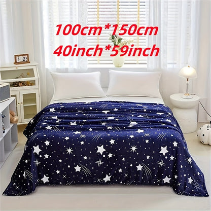 The SEA BEAR Soft & Warm Fleece Throw Blanket features a charming Meteor Pattern, ideal for snuggling up on the couch, in the office, bed, or while camping and traveling. This all-season hypoallergenic gift blanket is multifunctional, perfect for use as