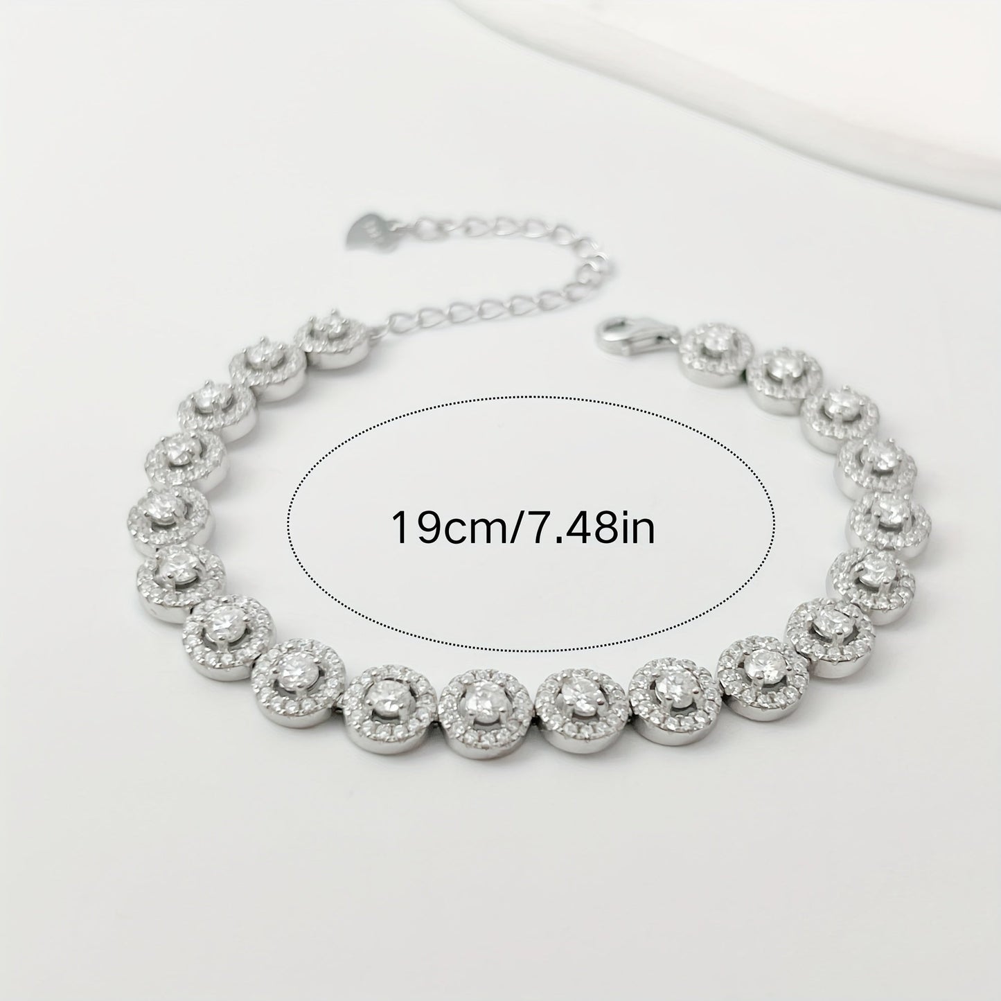 PROLIANCE Luxury 0.1 Carat Moissanite Tennis Bracelet in S925 Sterling Silver - Ideal for Weddings, Parties, and Gifts. Comes in a Gift Box, Suitable for Hip-hop Jewelry, Summer Beach, Music Festivals, Graduations, and Christmas. Features a Simple yet