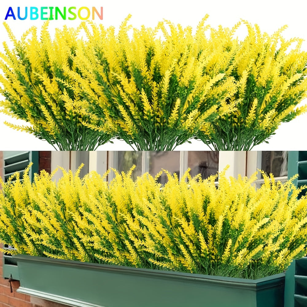 8 bundles of UV-resistant artificial lavender flowers for outdoor decoration by AUBEINSON.