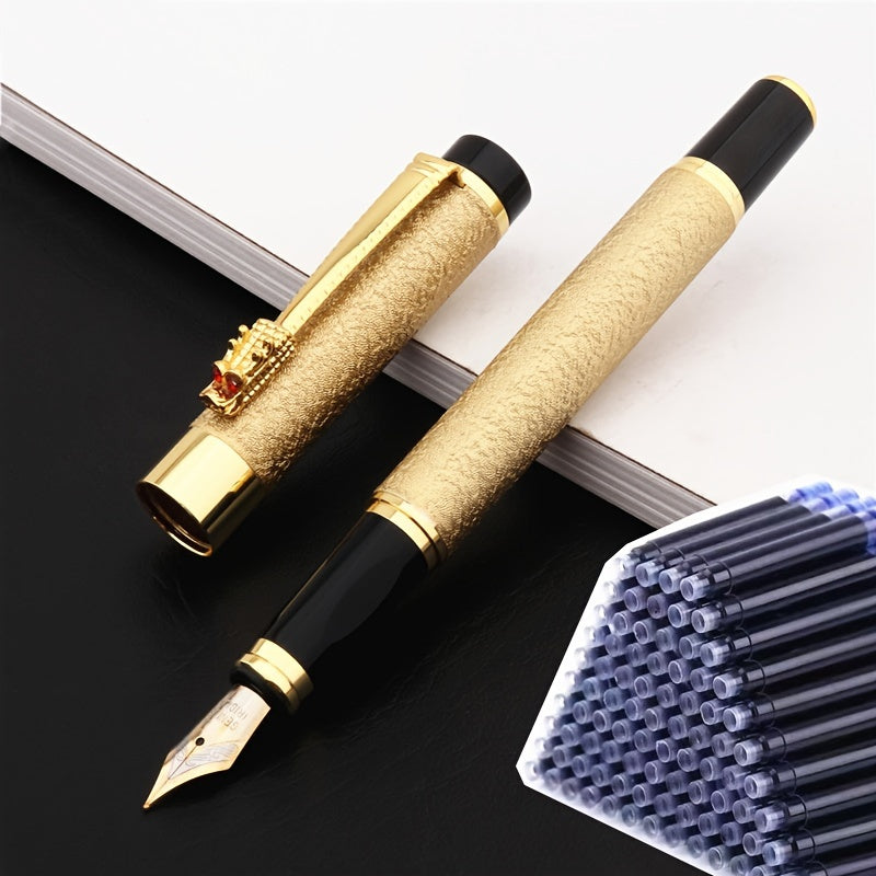 Set of 50 ink pens and 1 metal fountain pen for daily work, writing, holidays, school, office gifts.