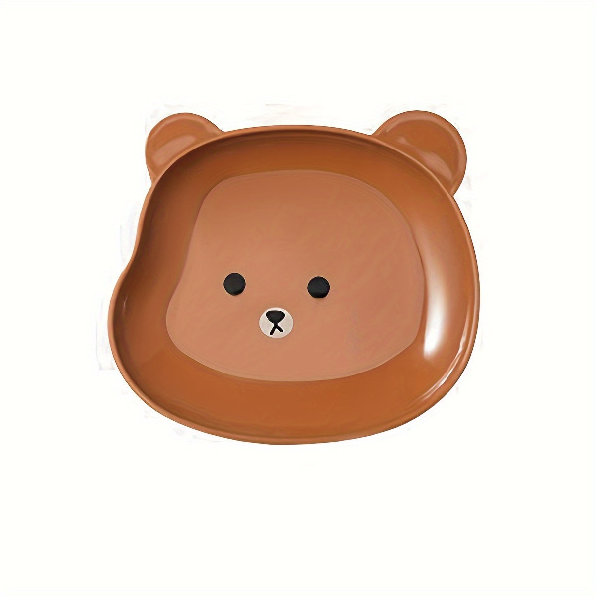 2 adorable bear cartoon PET plates for snacks and meals - durable kitchen essential.