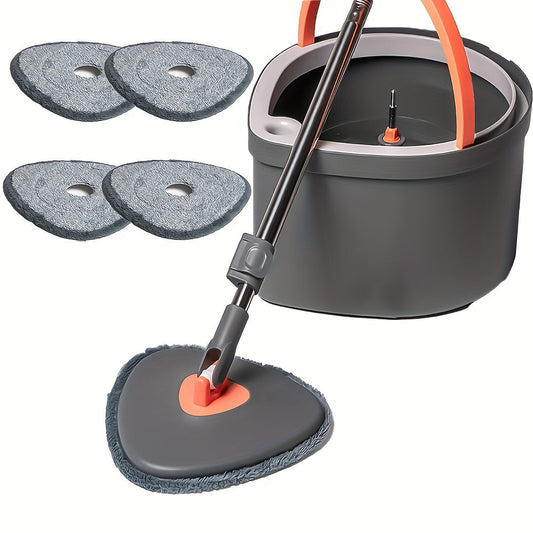 Get the Teardrop Mop and Bucket Set featuring a Rotatable Flat Mop equipped with a Self-Wringing System. This versatile set enables dual-use for both wet and dry floor cleaning. Made from durable Stainless Steel and Plastic Material, it is perfect for