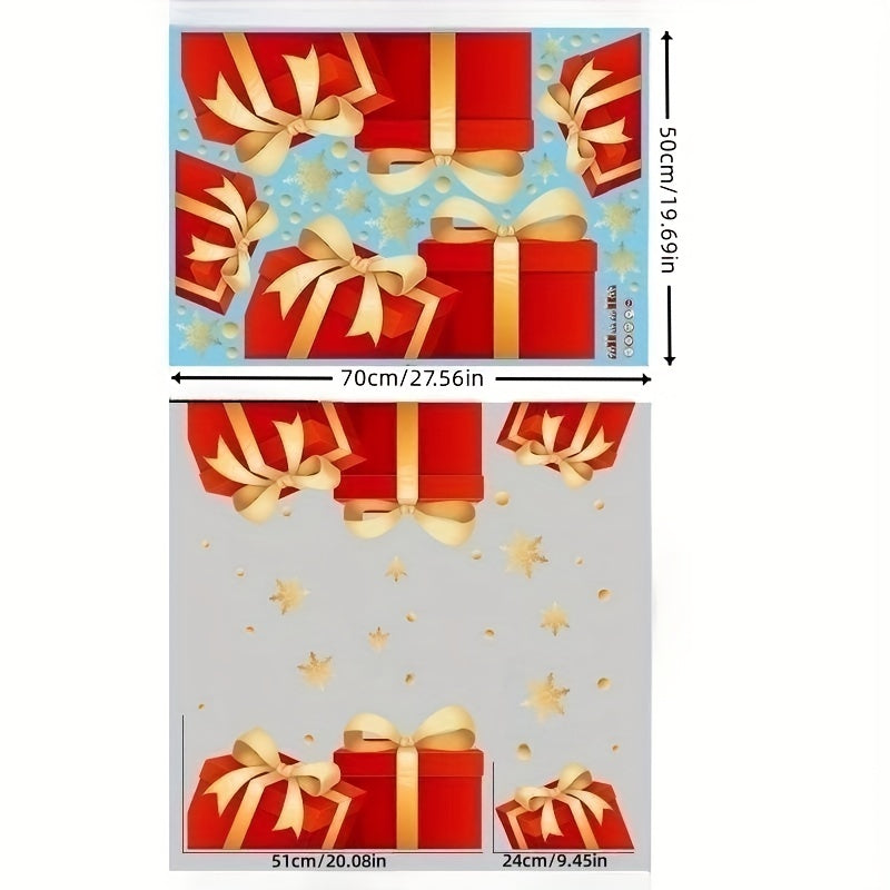 Christmas double-sided window clings featuring cute decorative bows for a festive touch.