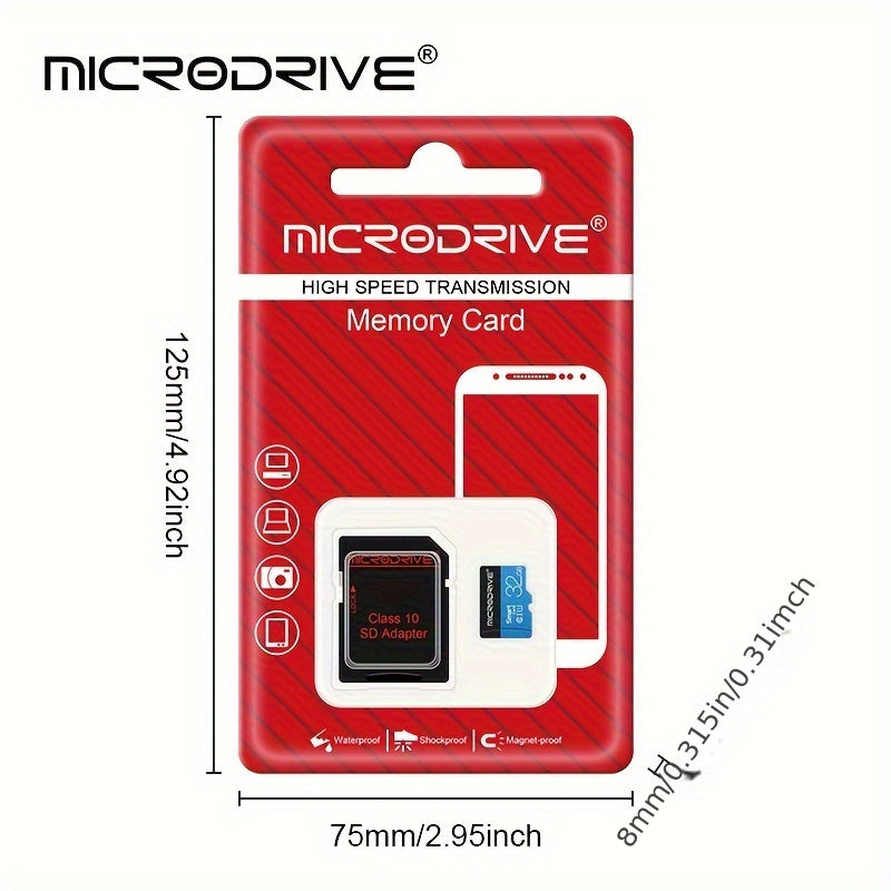 New styles Microdrive TF SD Card, high speed, 32GB SDHC Class 10 Memory card, available in various capacities. Includes SD adapter for smartphones.