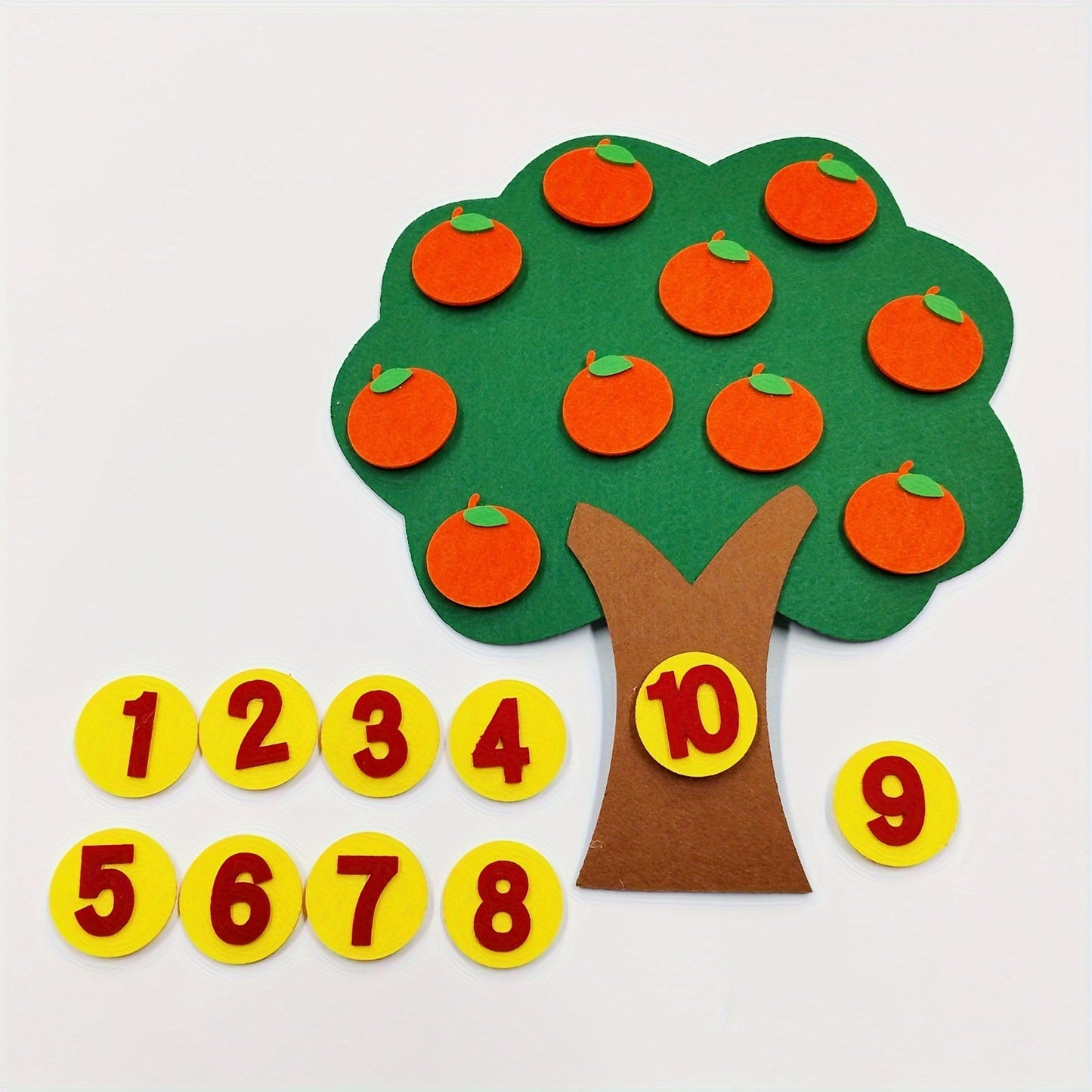 Educational Apple Tree Felt Board for Learning Numbers, Counting and Math Games for Kids in Preschool and Kindergarten, Includes Counters and Manipulatives for Hands-on Learning Fun