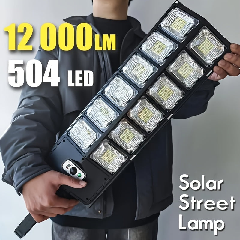 Ultra-Bright Solar Motion Light with 12000LM, 3 Modes - Easy Install for Yard, Garden, and Parking Lot.