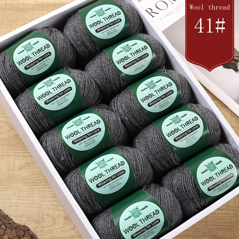 10 pieces of Australian yarn, each pack weighing approximately 500g with 10 balls. It has a moderate thickness, is easy to knit, soft, and warm. Ideal for crocheting sweaters, coats, vests