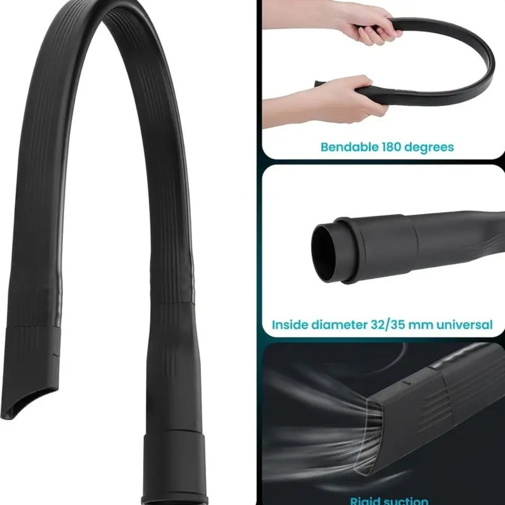 This home cleaning accessory is a 25.59-inch universal vacuum cleaner narrow gap nozzle. Made of durable plastic material, it features an extended slim mouth with a 35/32mm connection.