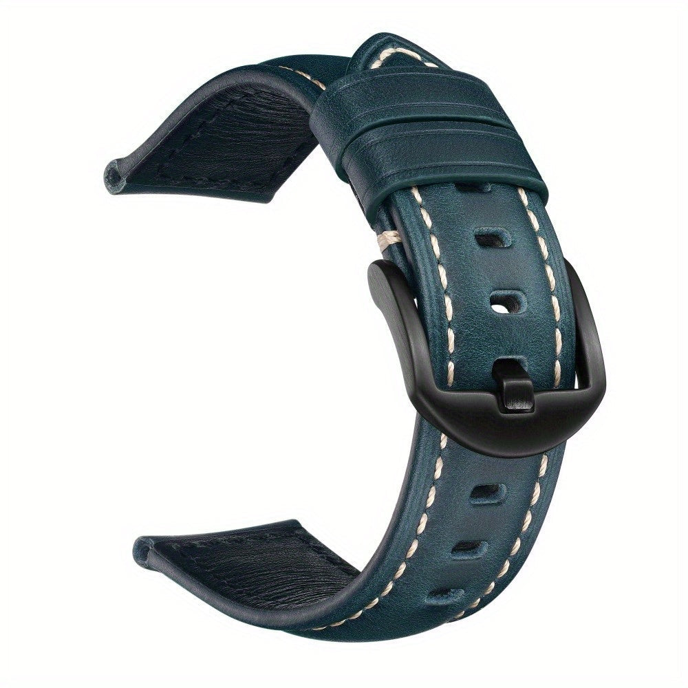 1 piece of Genuine Leather Cowhide Watch Strap, Waterproof and suitable for FT12/Apple Watch/Samsung. Perfect gift choice.