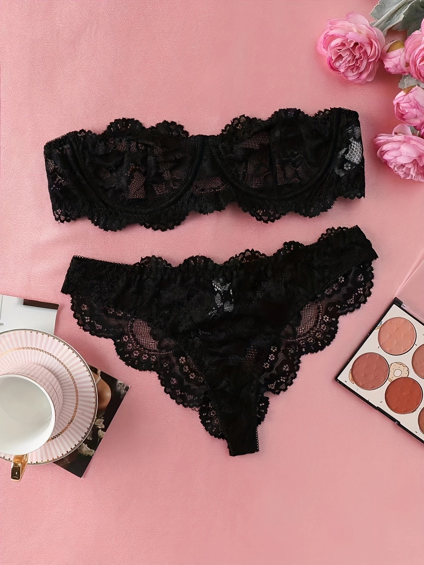 Lace lingerie set with a seductive design.