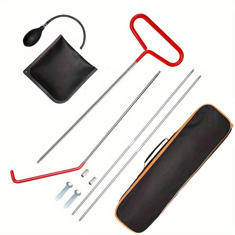 Portable tire repair and car tool kit for professional automotive emergencies.