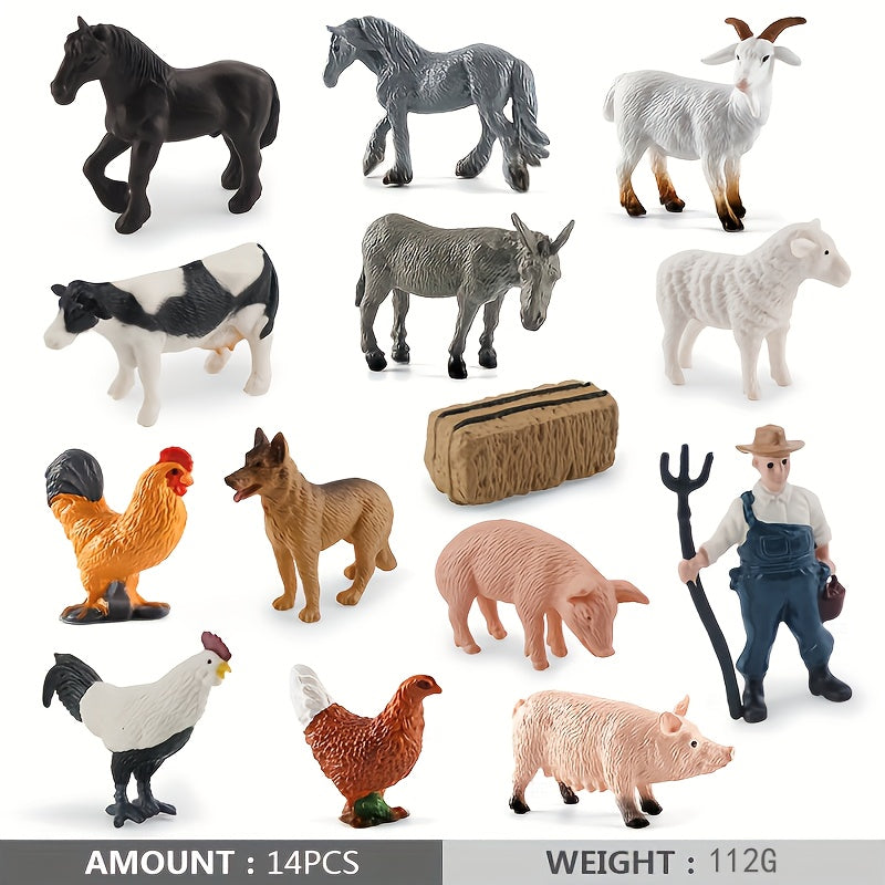 Fantarea Miniature Farm Animals set: Realistic and suitable for kids aged 3-8.