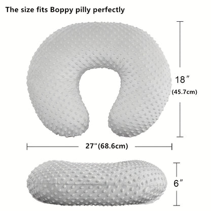 Soft and snug minky nursing pillow cover, ideal for breastfeeding and comfortable nursing for infants and babies.