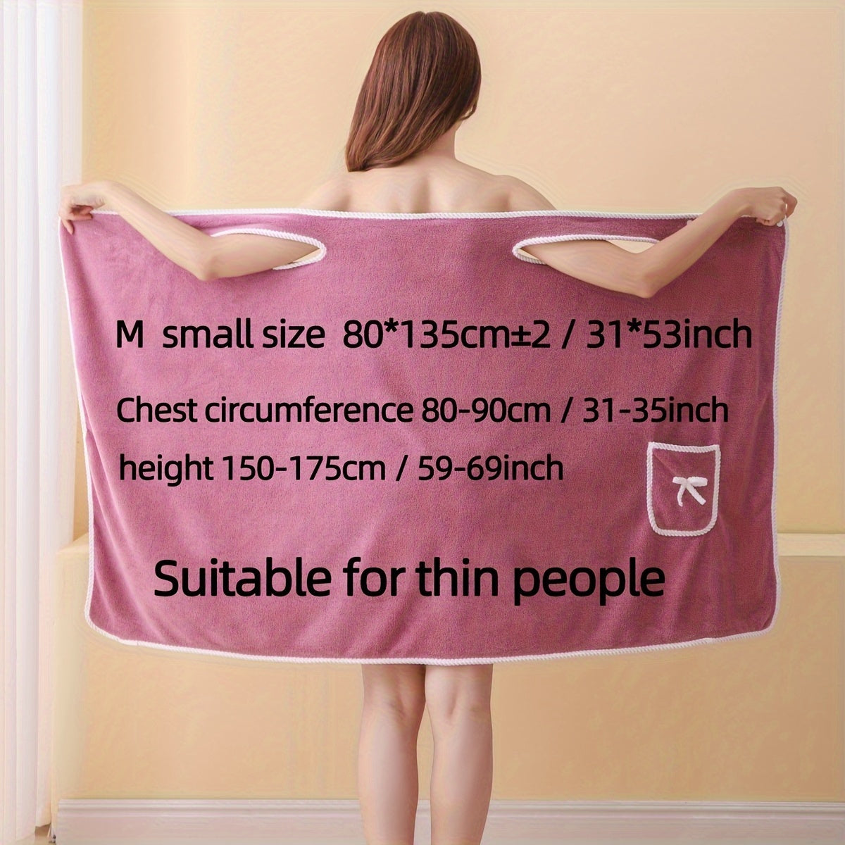 1pc Women's Wearable Bath Towel with Pocket, Comfortable & Absorbent, Versatile & Adjustable, Bathroom and Home Essentials