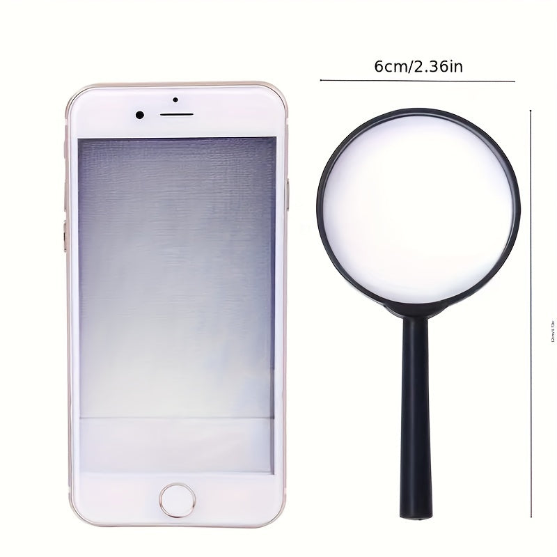 3-Pack Handheld Magnifying Glass Set with 5X Magnification and HD Lens for reading, suitable for seniors, office workers, and students. Portable and uncharged, no need for batteries.