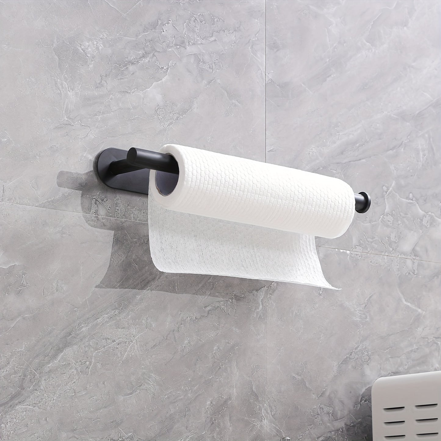 Stainless Steel Under Cabinet Paper Towel Holder, Self-adhesive or Screw-mount.