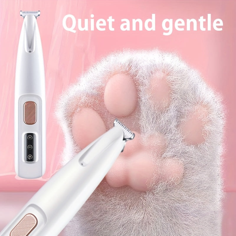 Pet grooming clippers with LED light, low noise, and long battery life support.