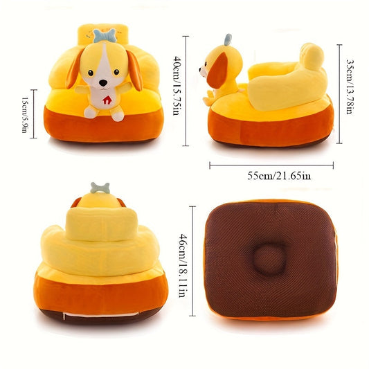 MIIYOUNG Cartoon Plush Baby Booster Seat, Polyester Infant Floor Chair with Adjustable Toddler Pillow and Back Support, Mixed Color, Suitable for Ages 0-3 Years