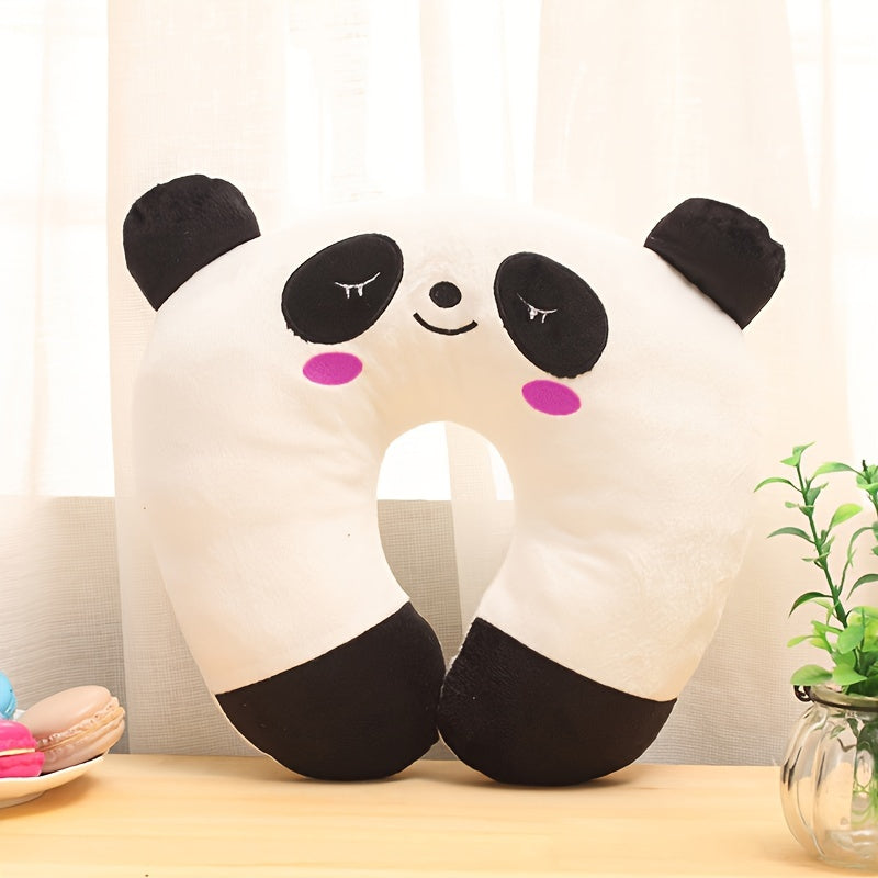 U-shape Neck Pillow with Cute Animal Print Design for Travel, Neck Support Cushion for Soft and Comfortable Travel, also a Cozy Home Decor Piece.