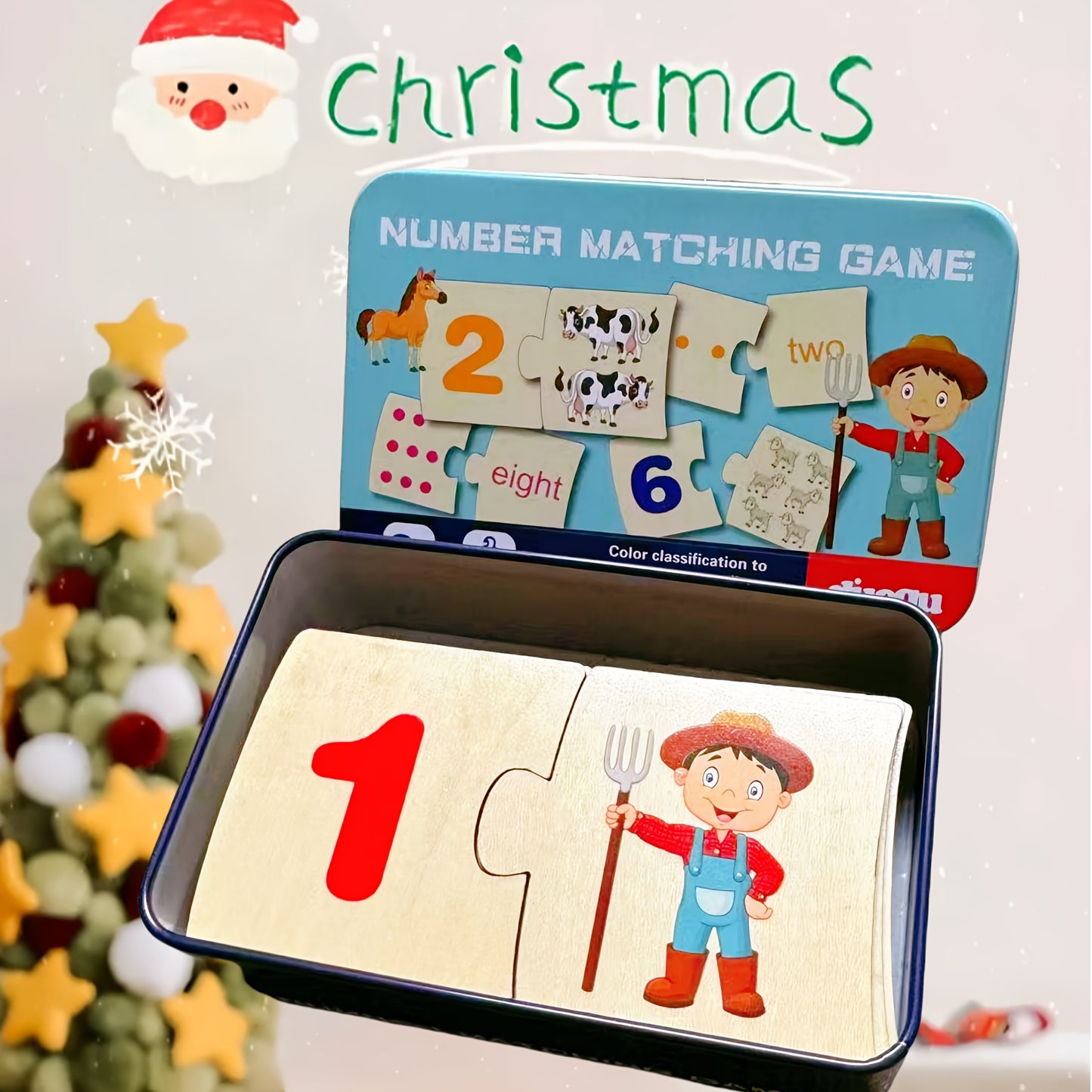 Vibrant Wooden Number Matching Puzzle for Early Learning