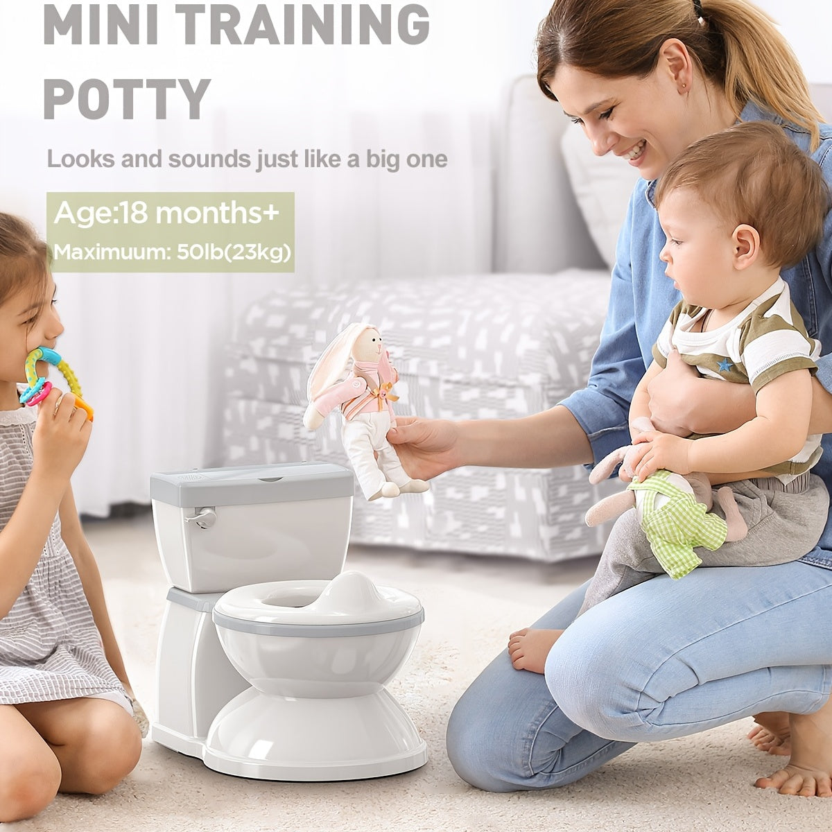 Get your little one ready for potty training with this toddler toilet seat! Suitable for both boys and girls, this training potty seat is designed to provide a real feel experience. It also features a convenient wipes storage for easy clean-up. Perfect