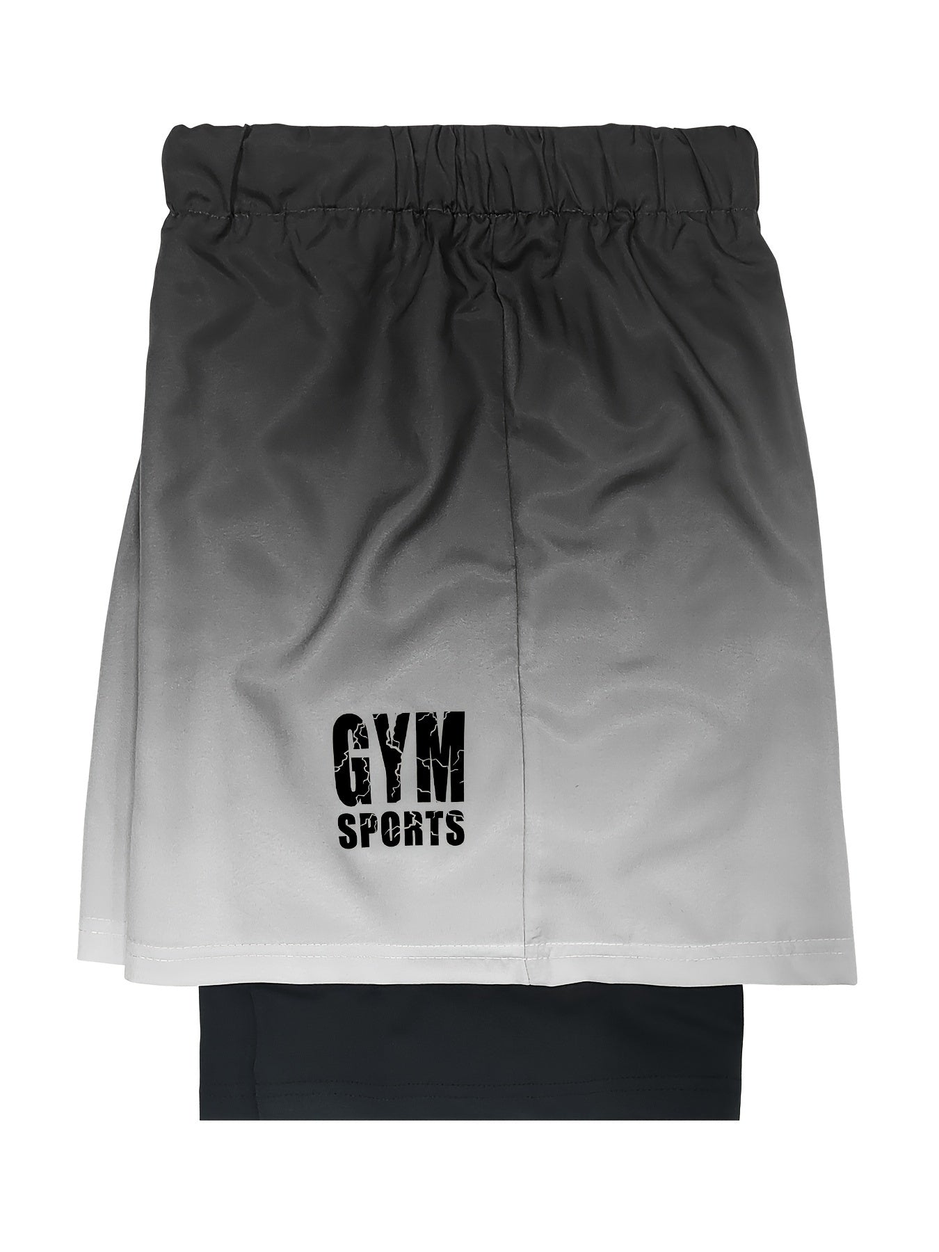 Men's 2-in-1 double layer ombre shorts for summer gym training.