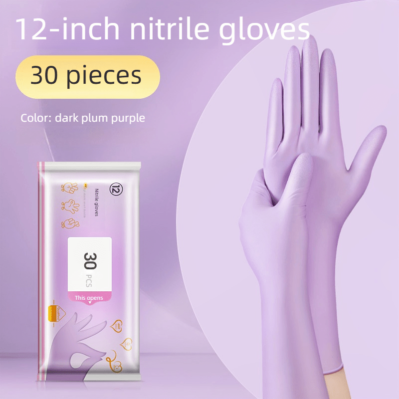 Get 30 pieces of extra long 30.48cm reusable nitrile gloves that are waterproof, durable, and flexible for use in the kitchen, bathroom, pet care, and more. These gloves are made with lead-free silicone cleaning supplies.