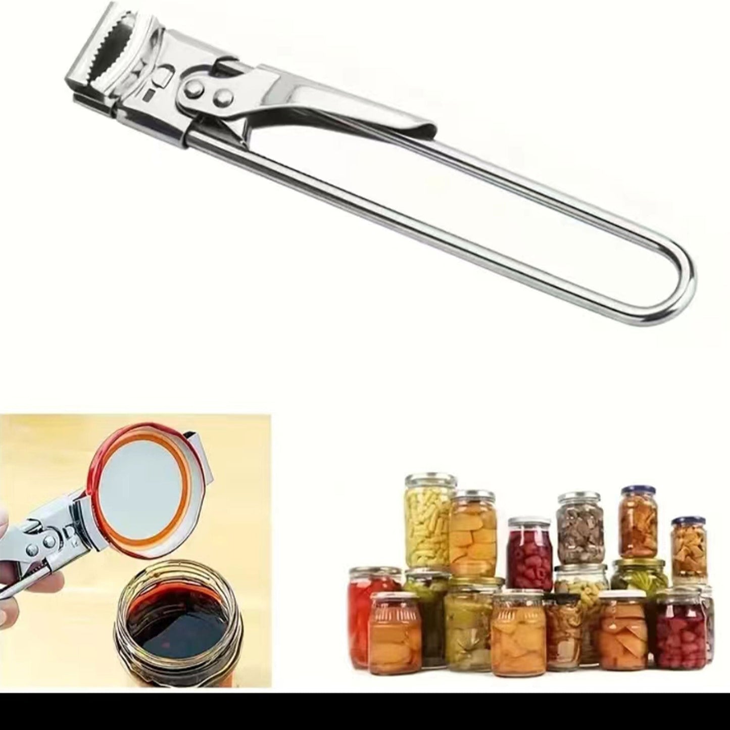 One piece of Multifunctional Manual Lid Gripper, Adjustable Stainless Steel Jar and Bottle Opener for Kitchen Accessories and Party Supplies