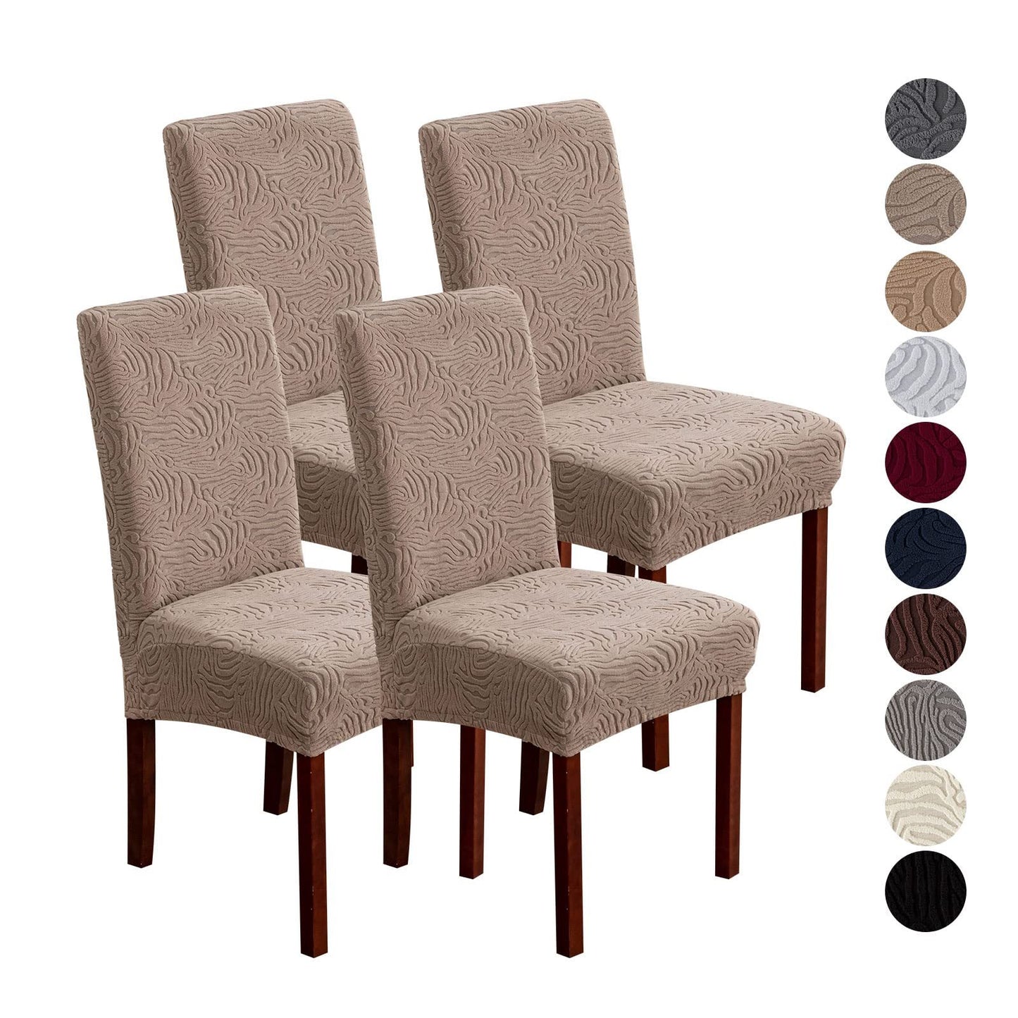 4 pieces of stretch dining chair slipcovers for home decor protection.