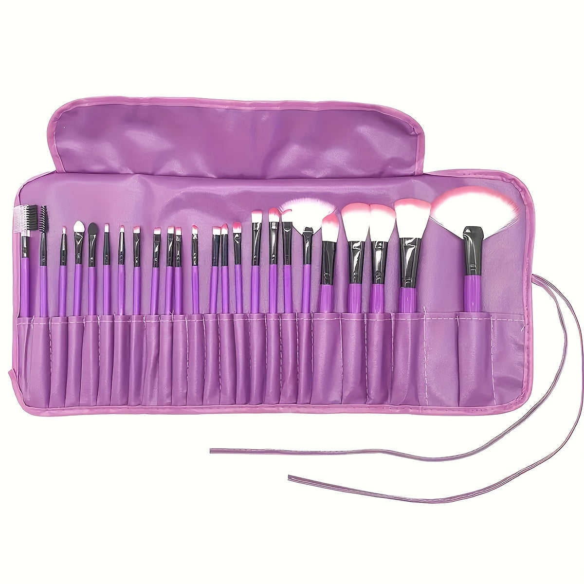 24-piece makeup brush set with oval brushes made of polyester bristles and ABS handles, suitable for normal skin. Versatile tools for applying foundation, eyeshadow, and contouring, perfect