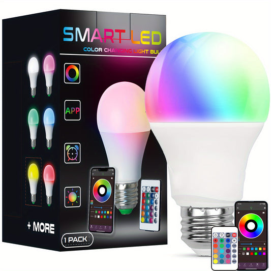 1/2/4 Smart Light Bulbs, 16M Colors, RGB+6500K, 24-key Remote & APP Control, Syncs with Music, Ideal for Bedroom Decor, Ambient Lighting.