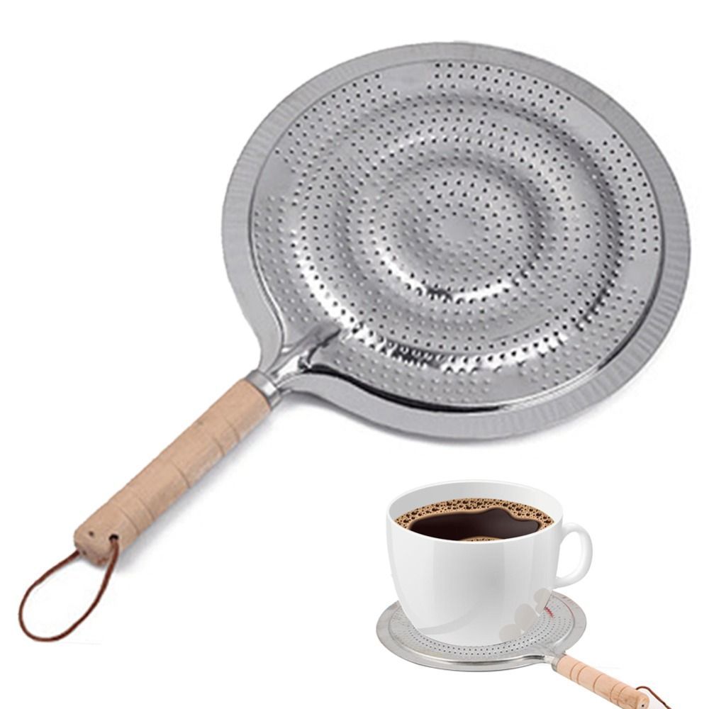 Durable 21cm Wooden Handle Heat Diffuser Flame Guard for Gas, Electric, and Induction Cooktops - Reducer Accessory