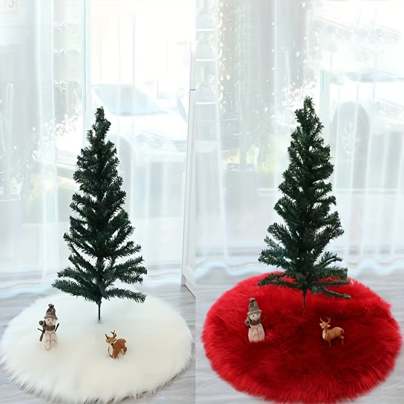 Round Christmas Tree Skirt Area Rug made of a blend of Polyester and Acrylic, lightweight and washable with a moisture barrier - perfect for adding holiday cheer to your office, room, or bedroom decor. Comes in a set of 1 piece.