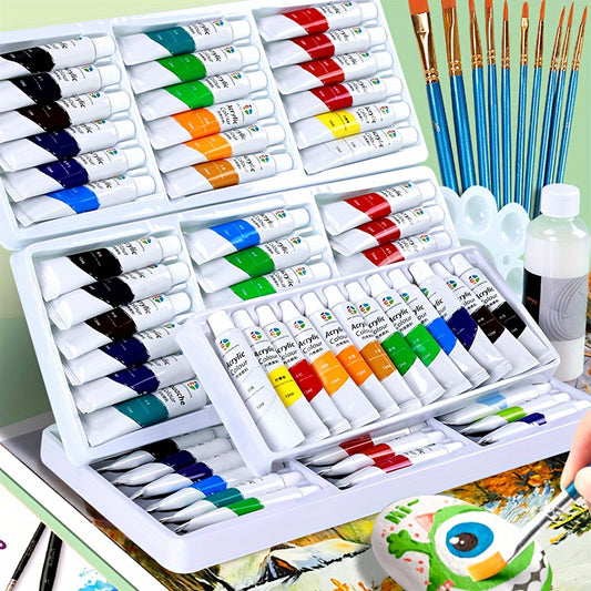 24-color acrylic paint set with 5ml tubes for vibrant and versatile art projects, ideal for artists, students, and crafters.